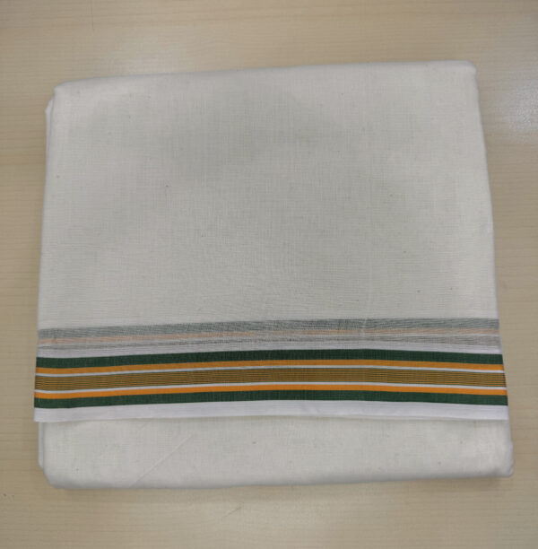 Pure Cotton Cream Dhoti With 1″ Fancy Seer Border