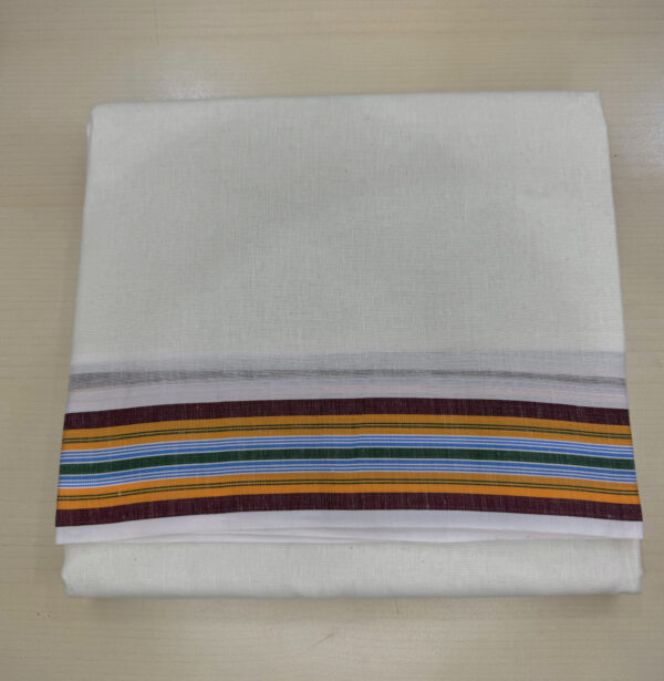 Pure Cotton Cream Dhoti With 2″ Fancy Seer Border