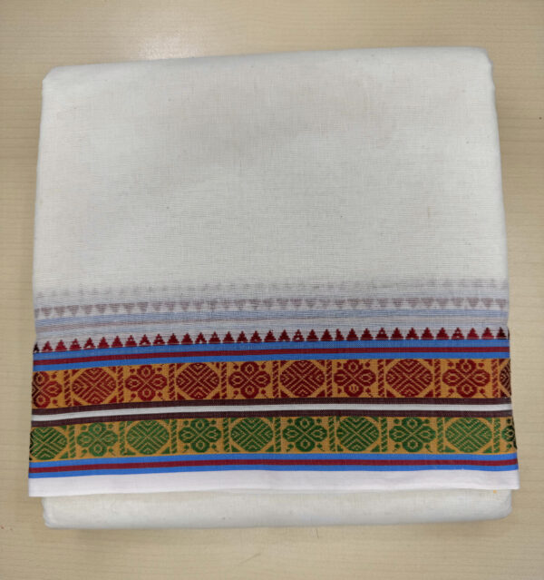 Pure Cotton Cream Dhoti With 3″ Fancy Border